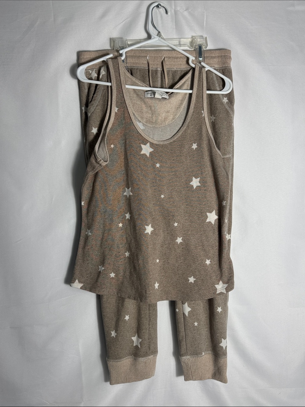 Karen Neuburger Live Love Lounge “Taupe Star” Pajama Set Size Large